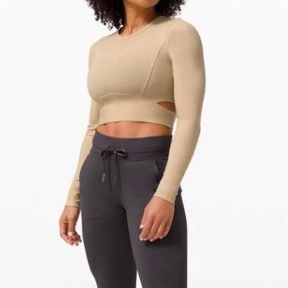 lululemon la cut out waist crop